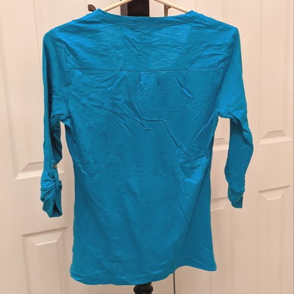 *NEW* Banana Republic Long Sleeve T-Shirt, Blue (size xs, women) - Picture 2 of 7